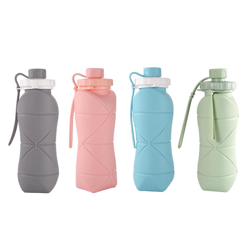 High Temp Resistant Folding Silicone Cup Food Grade Large Capacity Portable Bottle for Outdoor Travel Exercise