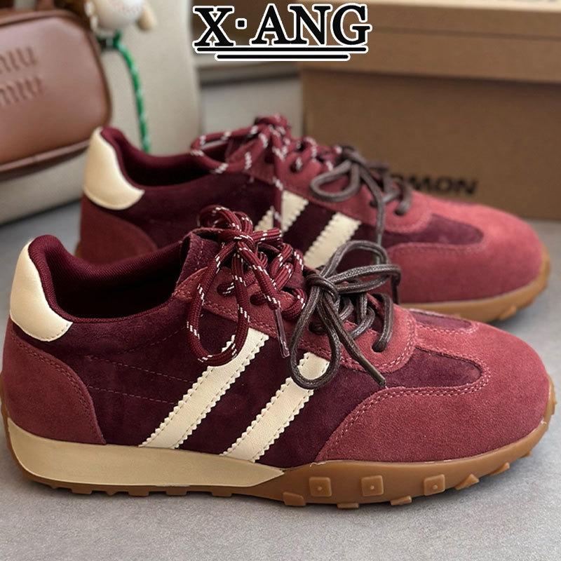 Cowhide version red children's shoes soft sole autumn new versatile casual sports shoes