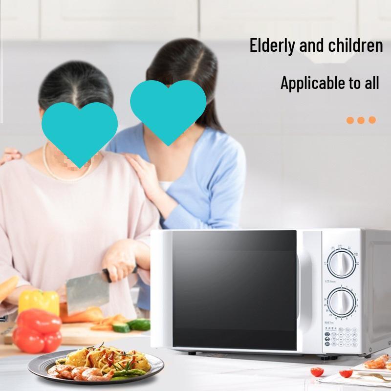 Compact Microwave Oven - High-Power, Multifunctional Kitchen Appliance with Mechanical Knob, Steam & Bake Options