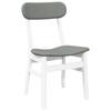 Dining Chairs with Cushions 2 pcs White Solid Rubberwood
