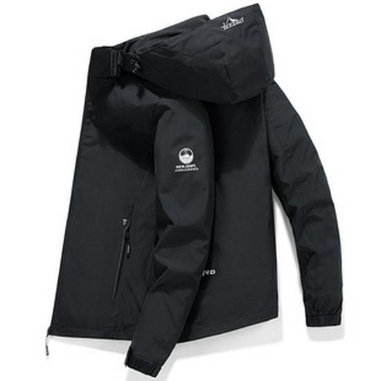 Men's Camouflage Hooded Windbreaker Jacket - Removable Hood, Casual Outdoor Wear for Spring and Autumn