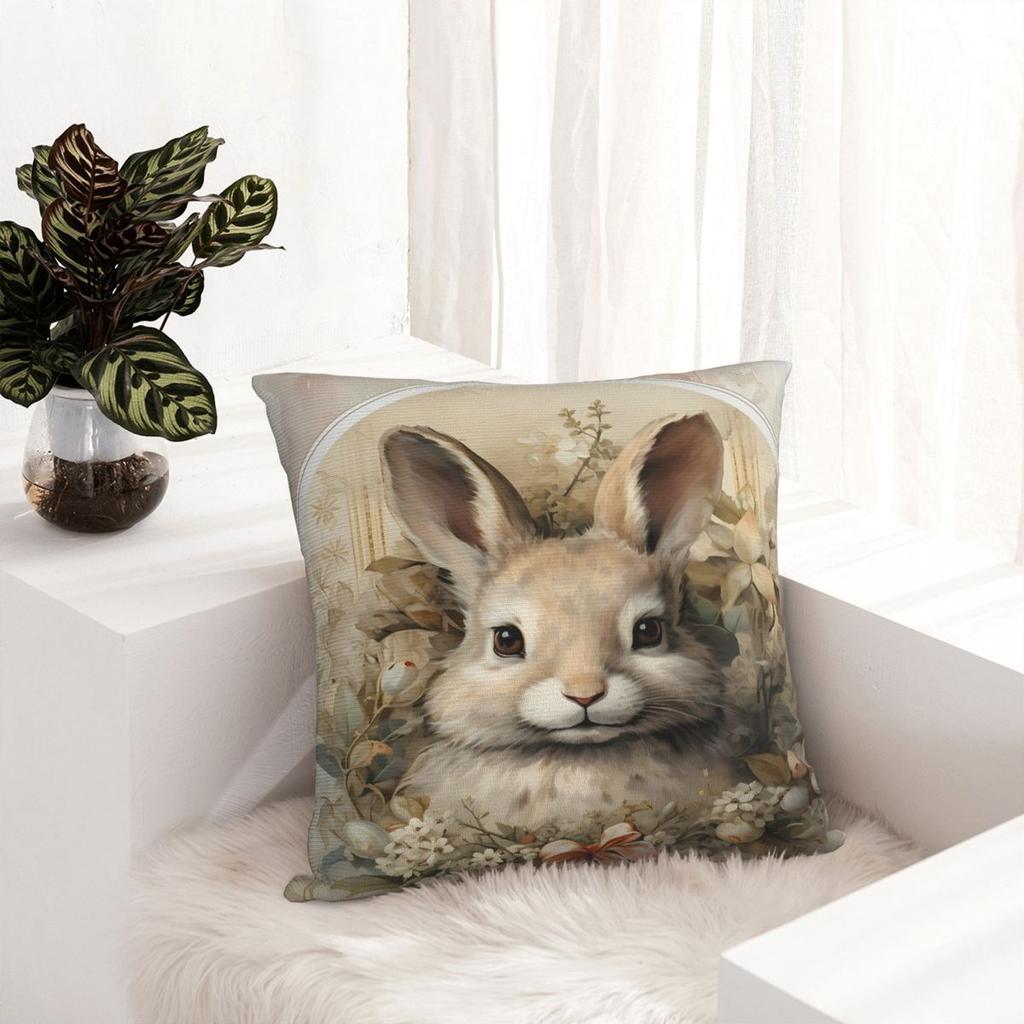 Capas de Almofada Coelhinho Ovos de Páscoa Capas de Almofada Decorativas Personalizadas Capa para Sofá de Casa 18"