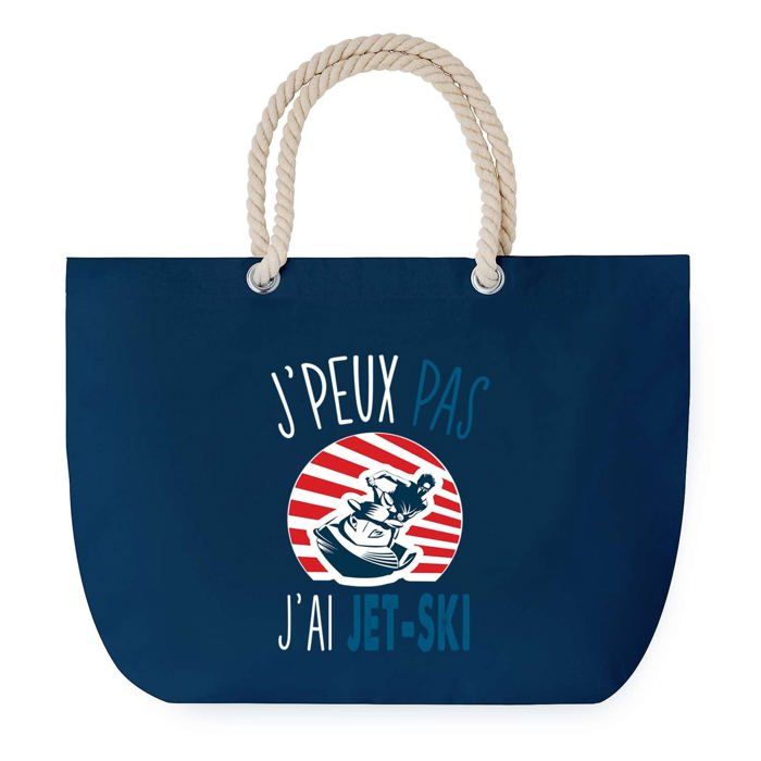Sac de plage - PLANETEE - J'peux Pas Jet-Ski - anse corde - grand format - message humoristique