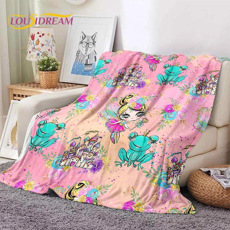 Cute Ballet Girl Ballerina Fairy Cartoon Soft Flannel Blanket for Bed Bedroom Sofa Picnic,Throw Blanket for Outdoor Leisure Gift