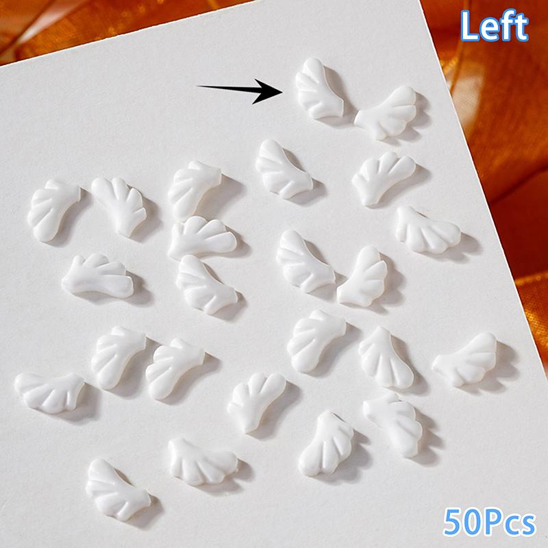 

50 шт. Инс Ногти Ангельские Крылья Смола Шармы Ювелирные Изделия Носить Аксессуары для Ногтей 3D Белая Пудра Мини DIY Накладные Ногти Маникюр Украшение белый