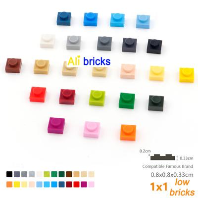 120 Stück/Los DIY Bausteine Dünn 1x1 Pädagogische Montage Konstruktionsspielzeug für Kinder Größe Kompatibel Mit 3024