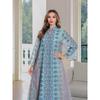 OEM  Summer Breathable Chiffon Color Block Printed Rhinestone Long Maxi Dress Women's Holiday Gown