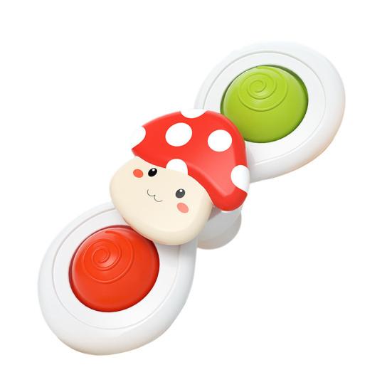 3Pcs/Set Baby Spinner Toy with Suction Cup Mushroom Lion Dinosaur Educational Table Bath Infant Spinning Fidget Toy Toddler Gift