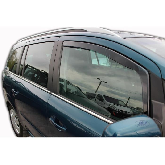 Déflecteurs d'air - J&amp;J AUTOMOTIVE - Opel Zafira B - Fumé - Acrylique renforcé - Installation facile