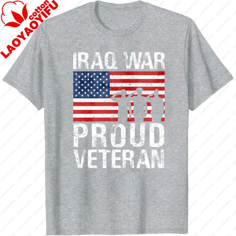 

Proud Iraq Veteran Unisex Shirt Veteran Gift for Military Vet Unisex Women Combat Tops Unisex Clothes Summer Short Sleeve Tees S