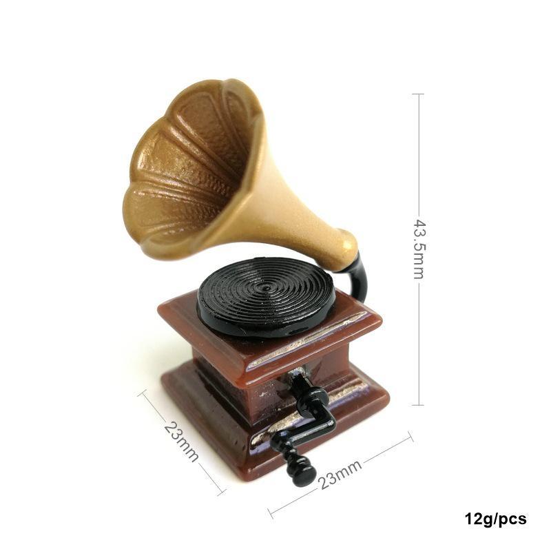 1:12 Furniture Mini Accessories Ultra-compact Retro Phonograph Record Player With Record DIY Miniature Doll House 1pcs