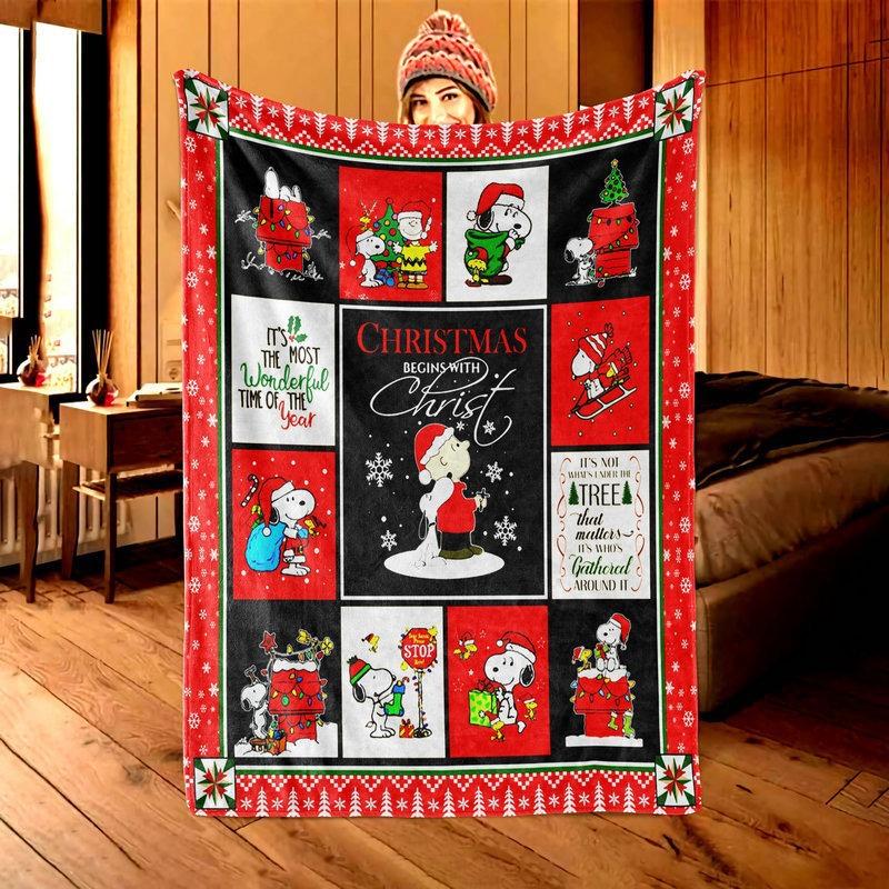 Christmas Cartoon Pattern Digitalprinted Polyester Bedroom Velvet Flannel Soft Sofa Cover Blanket Fleece Soft Sofa Cover