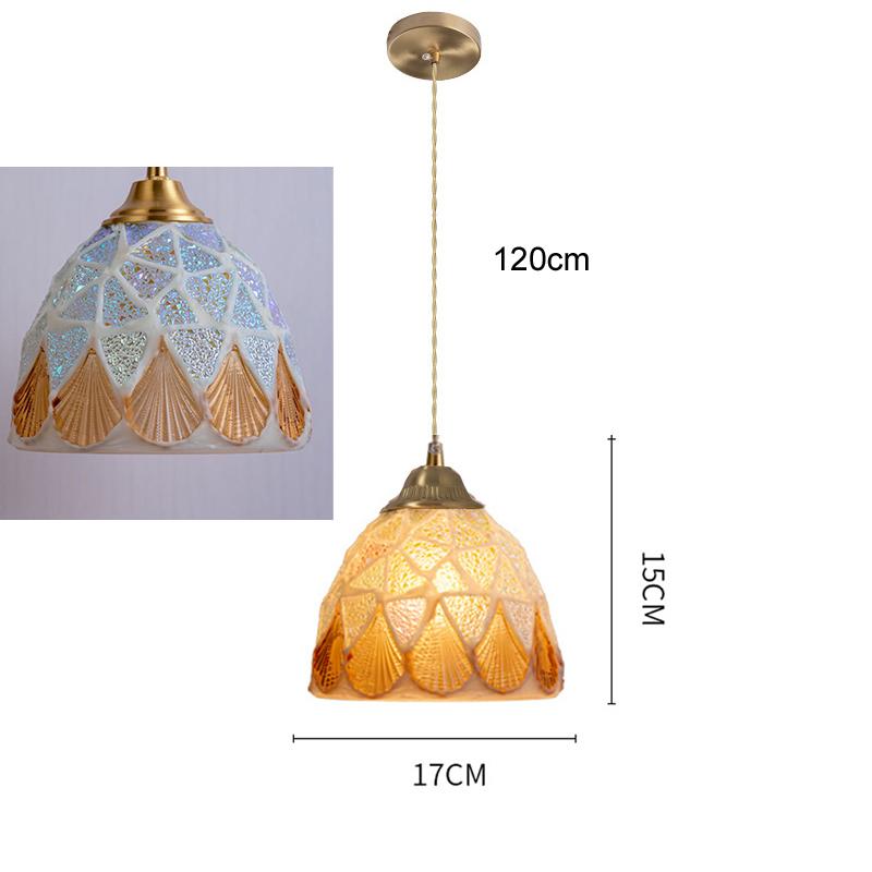 Glass Ceiling Chandelier Creative Sea Shell Lampshade Bedroom Bedside Hanging Lamp Interior Decoration Lighting Pendant Lights