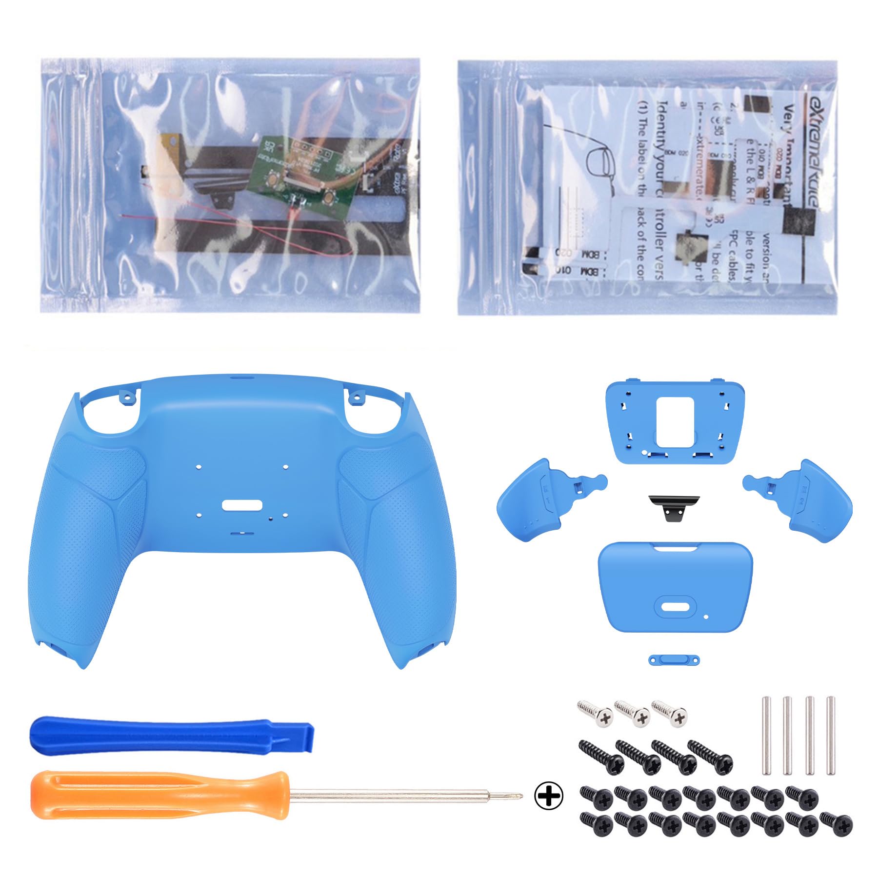 

eXtremeRate Pure Color Plastic Rise Remap Kit з програмованою задньою гумовою пластиною для сумісності з платою оновлення контролера PS5 і оновленим дизайном