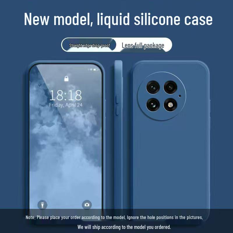 OnePlus 13 Liquid Silicone Phone Case: Full Coverage, Drop Protection, Solid Color, Skin-Friendly, Simple Style.
