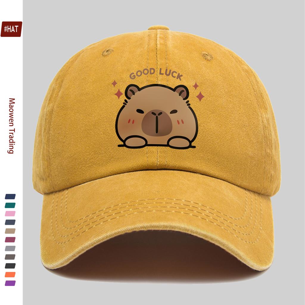 pc Cute Capybara Print Baseball Cap Fashion Casual Design Golf Hat Home Leisure Decor Hat Comfortable Lightweight Papa Cap