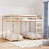Triple Deck Bunk Bed Frame Brown 140 x 200 cm
