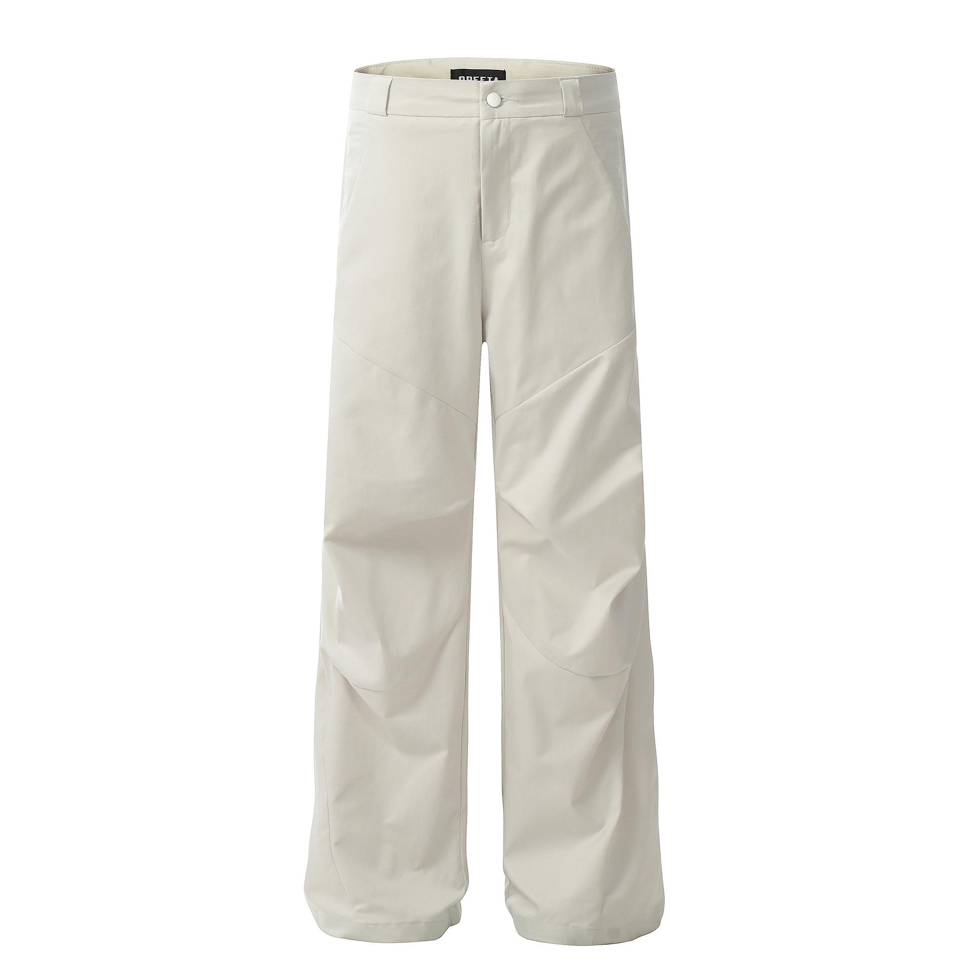 

Мужские рабочие брюки High Street Niche Personality с завязками на завышенной талии, модные брендовые американские рабочие брюки из чистого хлопка с широкими штанинами XL