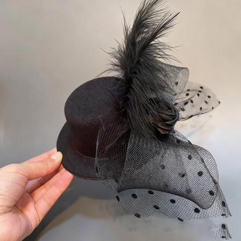 

Черный Жемчуг Перо Цветок Заколка для Волос Шляпа Искусственное Перо Сетка Таблетка для Женщин Элегантная Формальная Шляпа Ювелирные Аксессуары