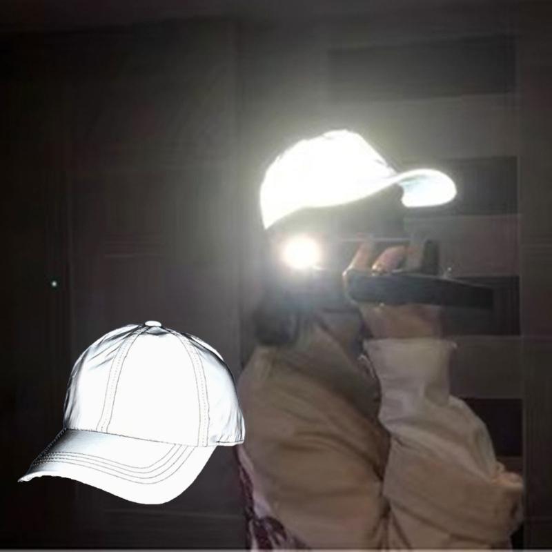 Reflective Silver Baseball Hat Outdoor Sports Hat Night Safety Cycling Hat for Outdoor Sports and Night Safety