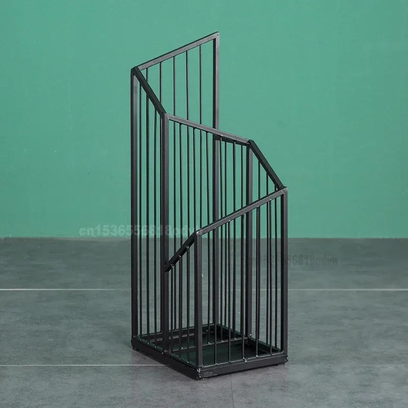 Nordic Wrought Iron Umbrella Stand Hotel Lobby Holder Hallway Porch Bucket Household Furniture Organizer Entryway Decor