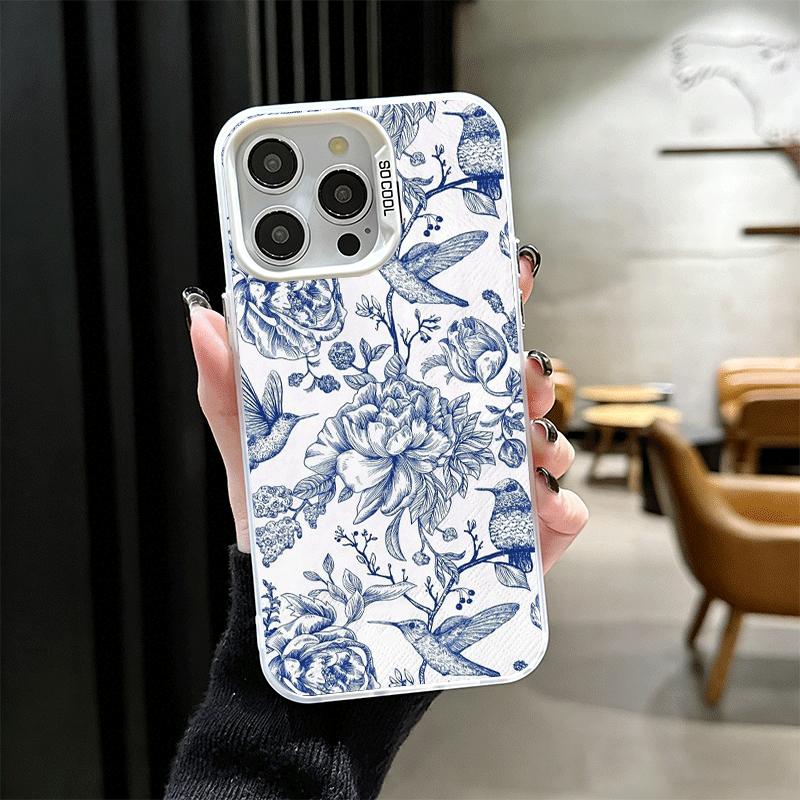 Blue And White Porcelain Pattern Shockproof Phone Case for iPhone 17 Air 16 16E 15 Pro Max 14 Plus 13 Mini 12 Back Cover Anti Fa