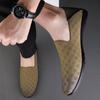 Daily Loafers Shoes Men Genuine Leather Soft Sole Solid Color Lightweight Breathable Classic Business Casual Men Shoes