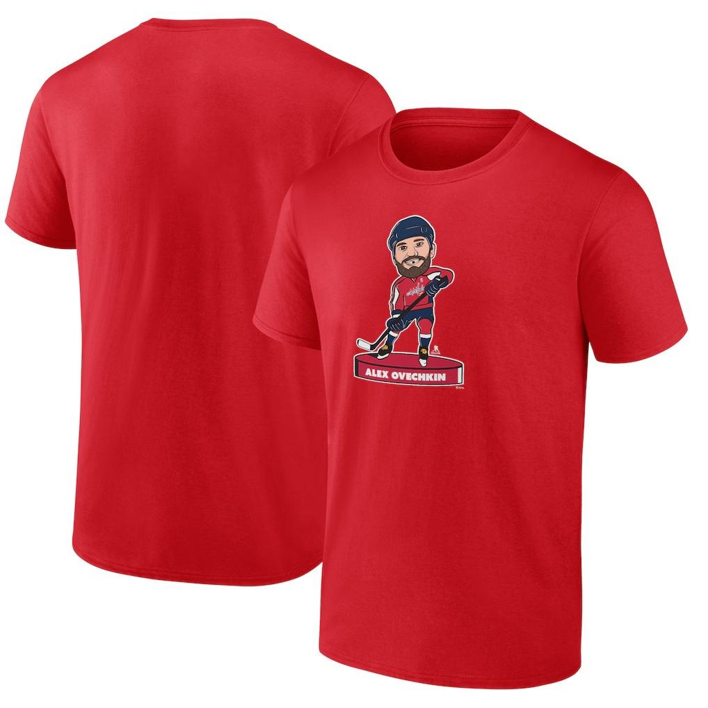 Александр Овечкин Washington Capitals Fanatics Лучший бомбардир всех времен Карикатура Футболка Красная Мягкая Винтажная Повседневная футболка S