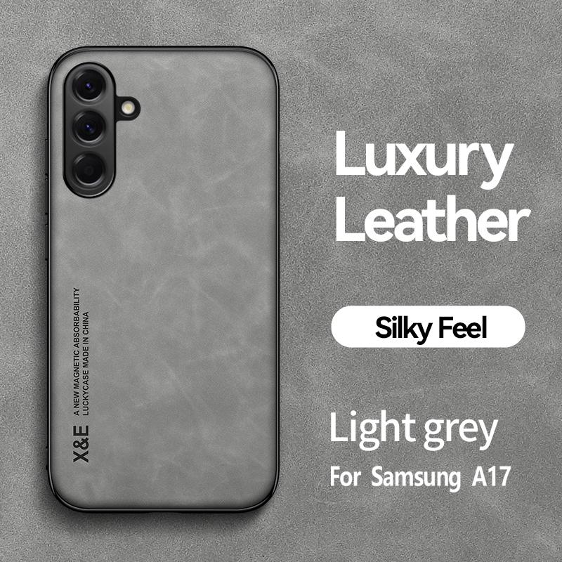 

Чехол из овчины класса люкс для Samsung Galaxy A 17 07 56 55 54 36 35 34 26 25 24 16 15 14 06 с магнитной застежкой Galaxy A17 светло-серый