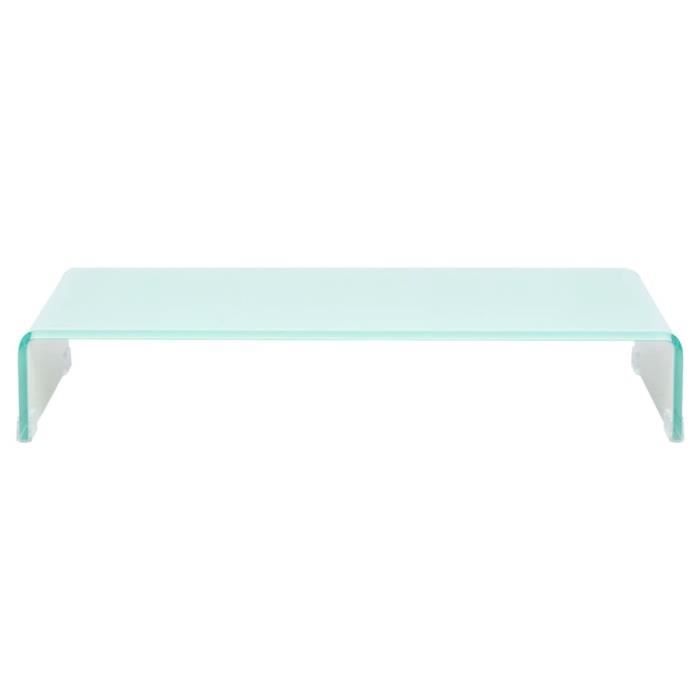 VidaXL Meuble TV/ Support pour moniteur 70 x 30 x 13 cm Verre Blanc