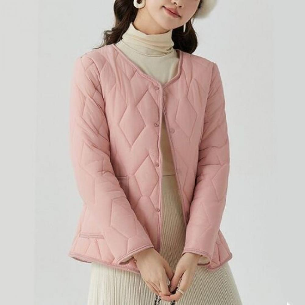 Navava Warm Fleece Lined Quilted Long Sleeve Lightweight Padded Jacket