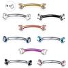 1 Stück Stahl Kristall Edelstein Augenbrauenring Tragus Helix Rook Ohrring Piercings Gebogener Bananenpiercing Lippen Helix Ringe Schmuck 16G