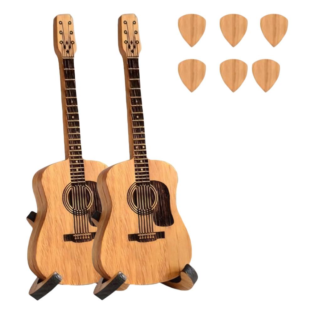 Wooden Guitar Pick Box Guitar Pick Holder with Stand & Picks Guitar Pick Storage Box Guitar Pick Case for Guitar Players Lovers