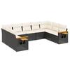 VidaXL Salon de Jardin avec Coussins 9 pcs, Canapés de Terrasse, Ensemble de Meubles de Patio, Mobilier d'Extérieur, Noir 3227113
