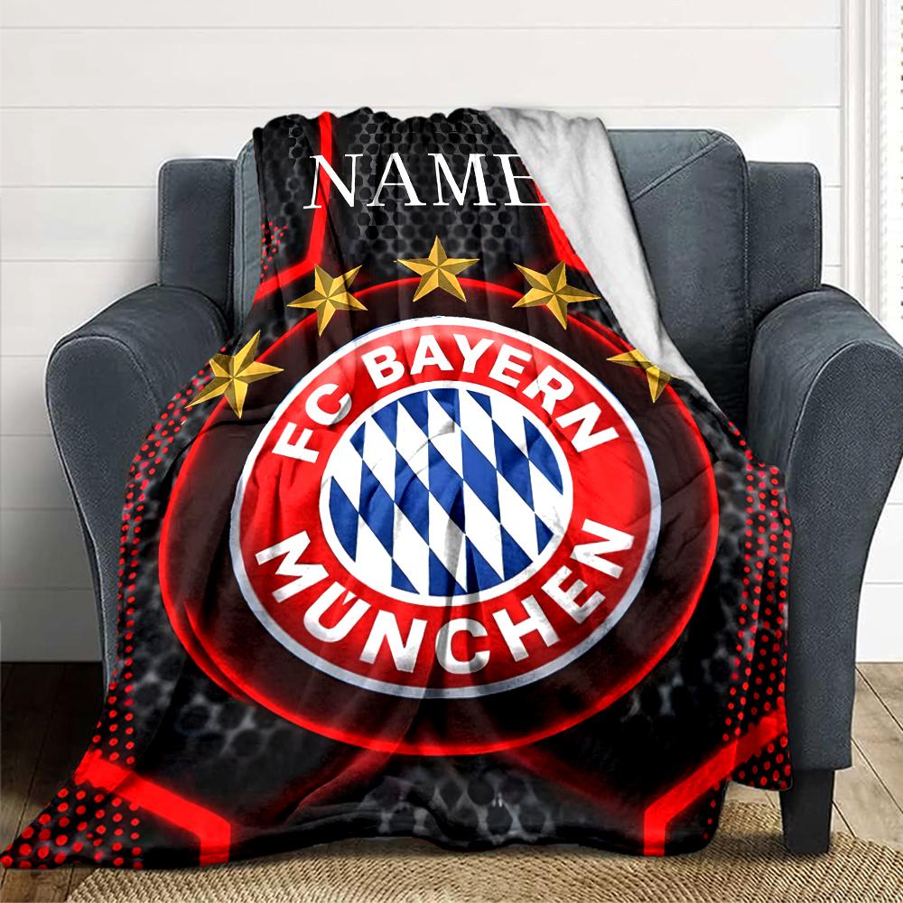 Custom Name Bayern Munich Crest blanket for Couch & Bed, Plush Cozy Fuzzy Blanket Super Soft & Warm Blankets for Fall and Winter. 0908228