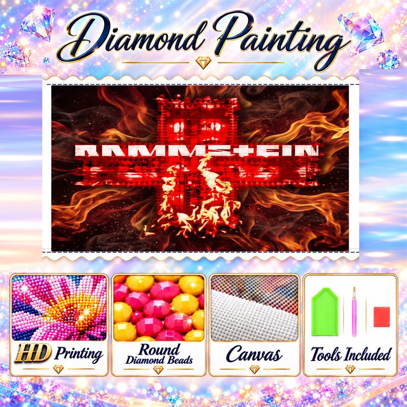 Rammstein Diamond Painting Kit 5D Full Drill DIY Diamond Mosaic Wall Art Home Decor