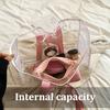 Pvc Transparent Handbag Tote Bag Women Summer Beach Clear Tote Bag Travel Storage Bags Portable Waterproof Carry Bag