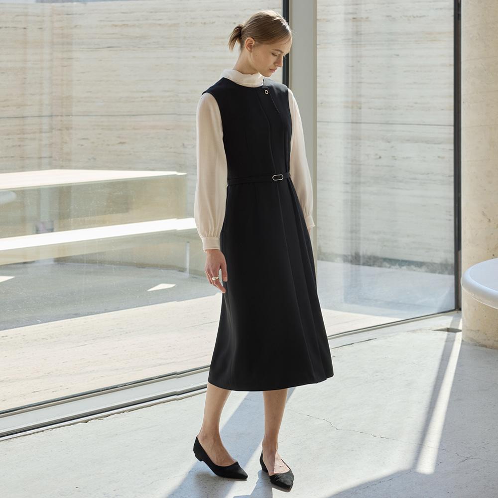 Hiikeu A-Line Sleeveless Dress_Black