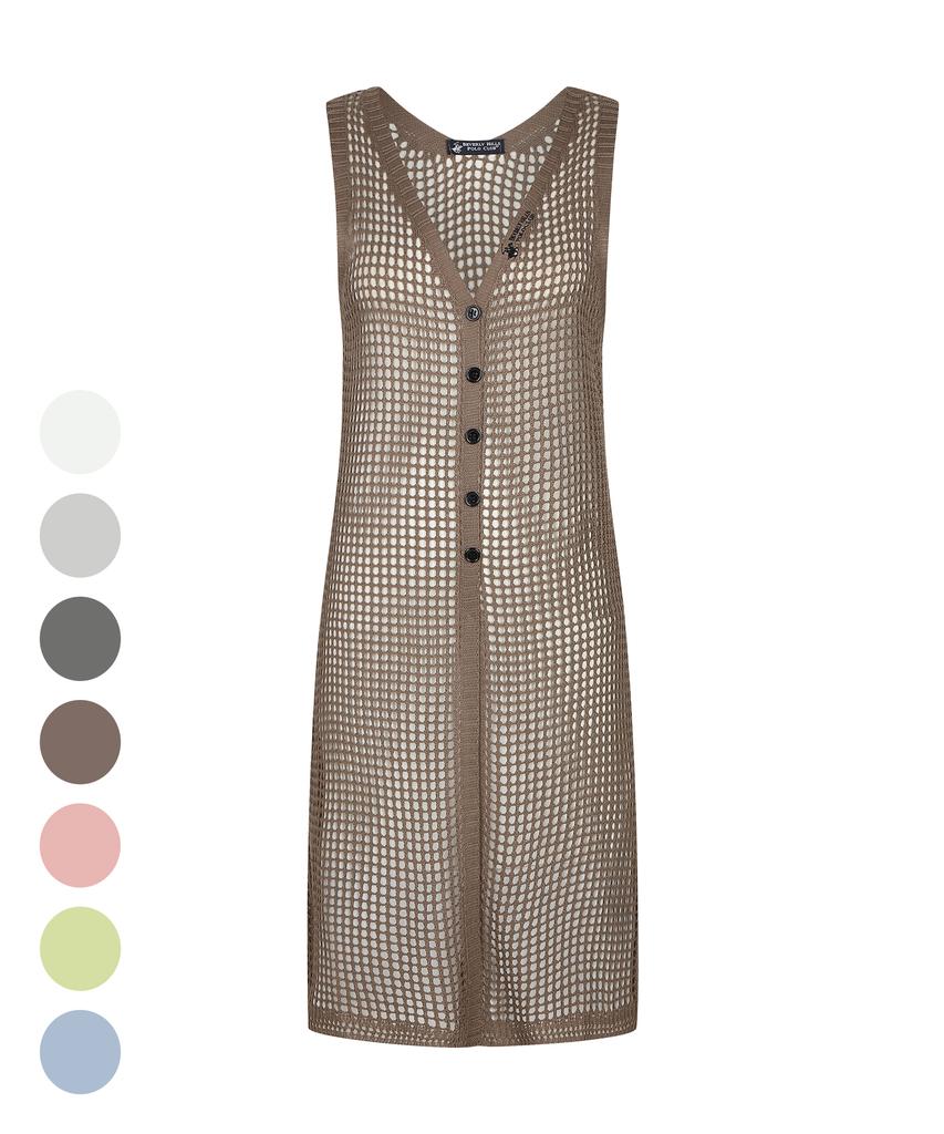 BHPOLOCLUB Women'S Summer Openwork Net Long Vest 8 Colors Op107