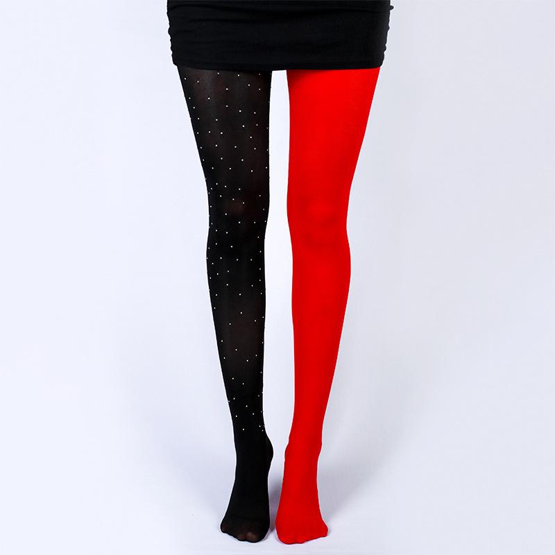 Mode Bohrer Schwarz Rote Nähte 100D Samt Warm Halten Strumpfhose Frau Frühling Herbst Winter Hohe Taille Strumpfhose Sexy Strumpf One Size red