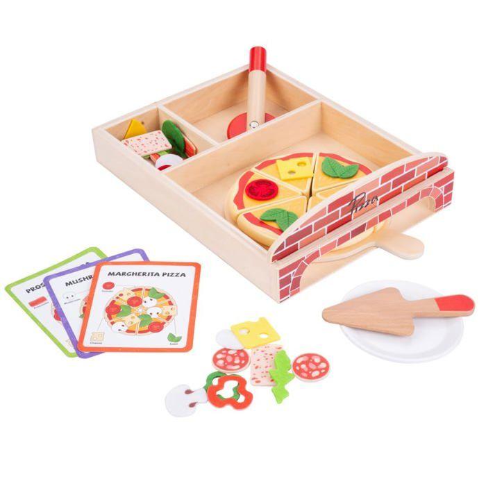 Ensemble Pizza Gourmet - DORJEE - 20 Pièces - Bois - Accessoires Inclus