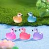 Cute Glow-in-the-dark Flamingo Resin Widget Micro Landscape Succulent Pot Diy Decorative Accessories