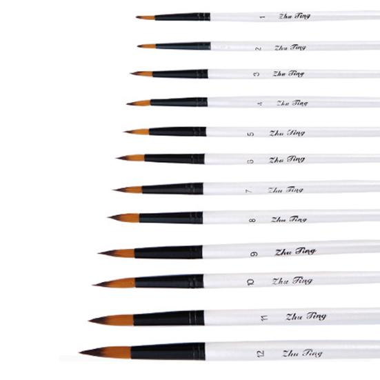 12 pezzi/set pennelli per pittura acrilica, acquerello, olio, kit per artigianato artistico