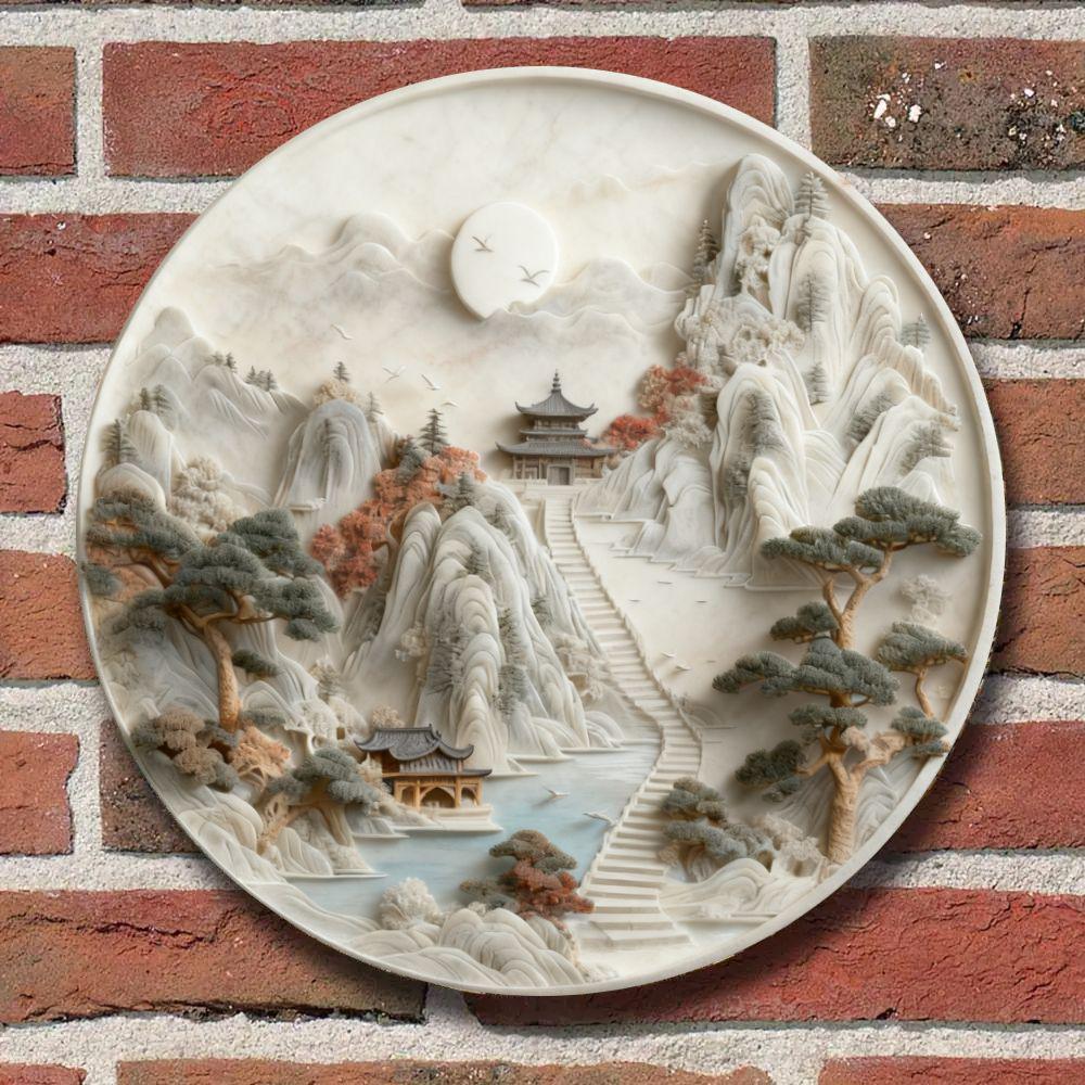 JY Retro Iron Art Okrągła Dekoracja Ścienna Dysk