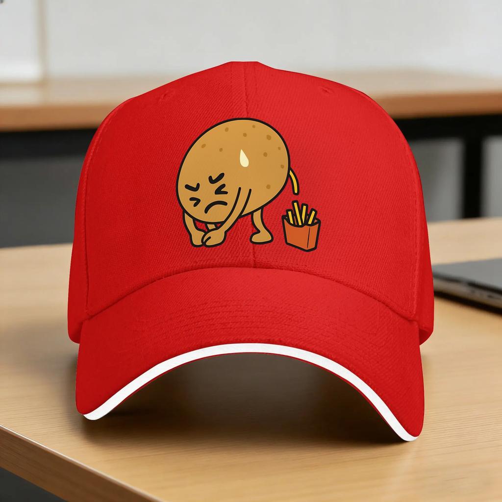 Spring Casual Baseball Cap Potato Farting French Fries Hunting Camping Hip Hop Hats For Couple Women Baseball Caps