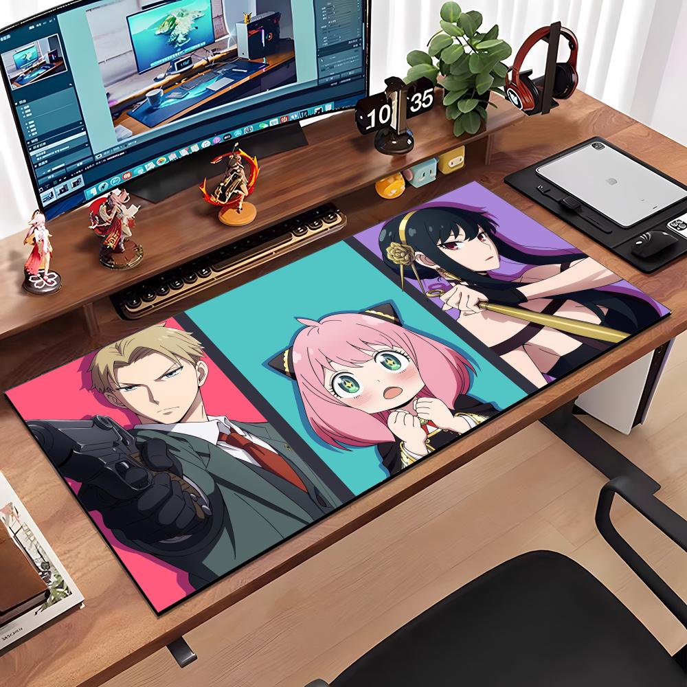 Kawaii S-spy X FamilyKawaii S-spy X Family Mouse Pad Large Anti-Slip Rubber Gaming MousePad Durable Desk Pad Thick Seam Edge Sui