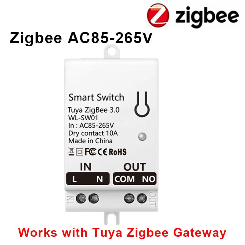 Tuya Smart Dry Contact Zigbee WiFi Switch Module Smart Home DIY Breaker Relay DC 8-40V AC 85-265V Works with Alexa Google Home