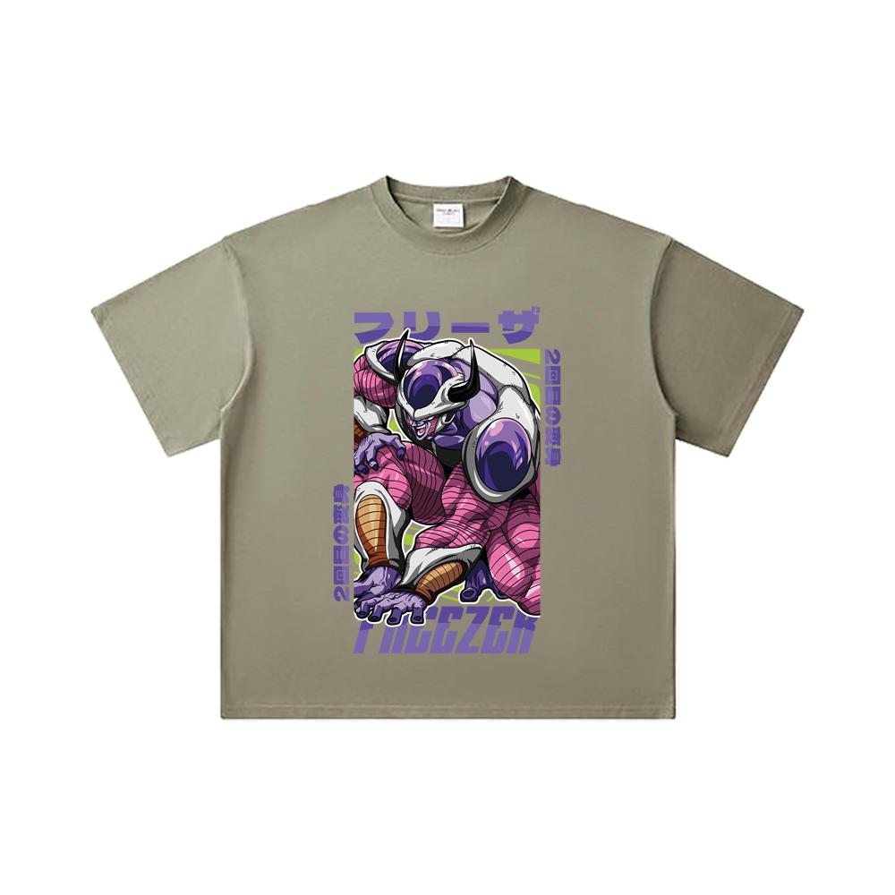 260 GSM Double Yarn 32 Count 100% Cotton Dragon Ball V72 King Cold Print Unisex Heavy Cotton T Shirt