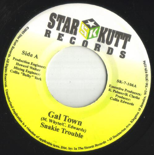 

7inch Record SNAKEY TROUBLE Gal Town NONE Star Kutt Recor 2003 Jamaica Reggae Ska Dub Used