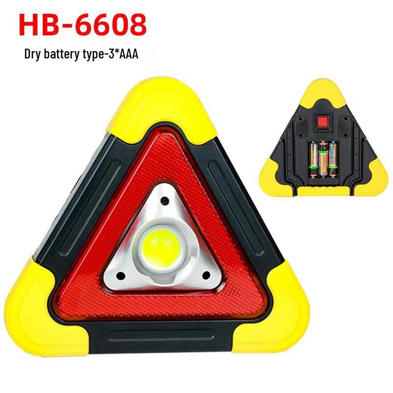 

Luminous Solar-Powered Car Warning Triangle and Flashing Light Tripod